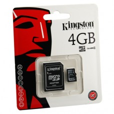 Mälukaart 4GB microSD+adapter Kingston 