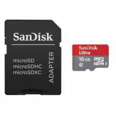Mälukaart  Sandisk  Ultra 16 GB SDHC+adap. 80MB class10
