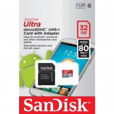 Mälukaart  Sandisk  Ultra 32 GB SDHC+adap. 80MB class10