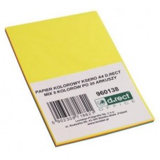 Värviline paber D.rect A4 80g 5x20lehte kirkad toonid
